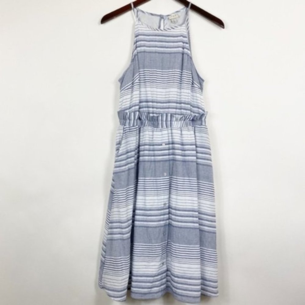 A New Day Women Size Medium Dress Striped Blue
